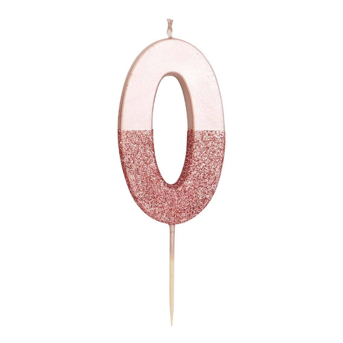 Rose Gold Glitter Number Candle - Penny Black