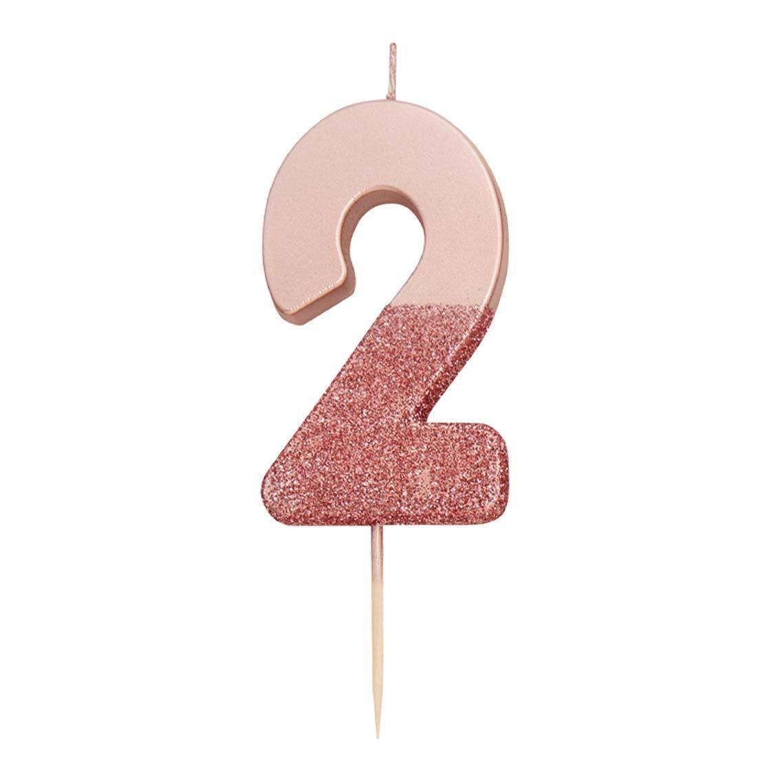 Rose Gold Glitter Number Candle - Penny Black