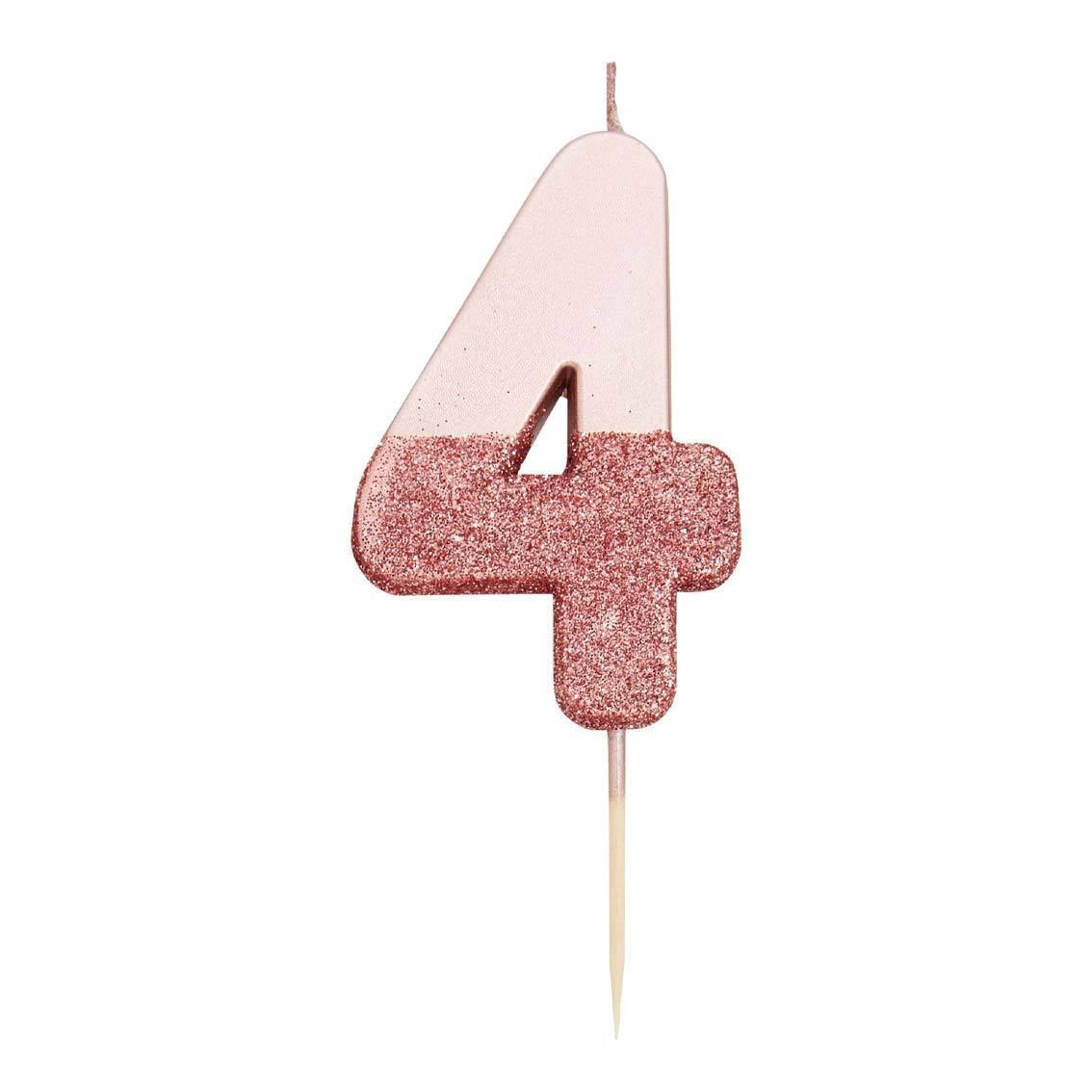 Rose Gold Glitter Number Candle - Penny Black