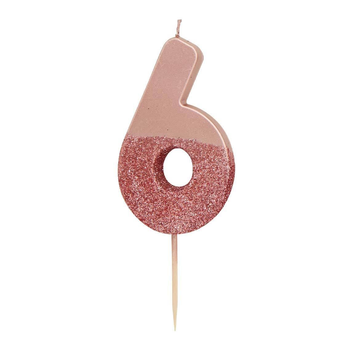 Rose Gold Glitter Number Candle - Penny Black