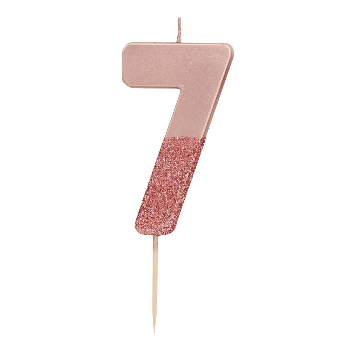 Rose Gold Glitter Number Candle - Penny Black