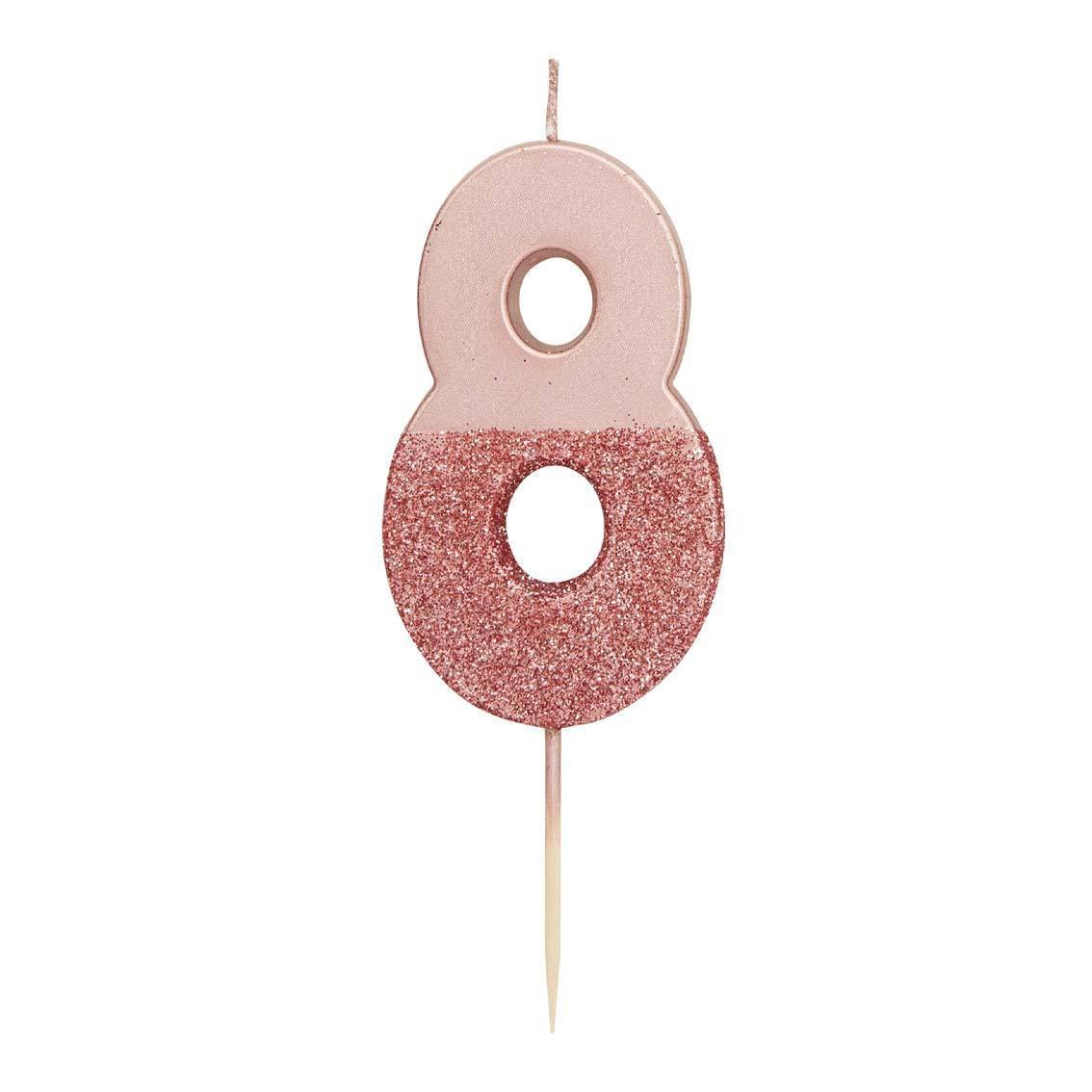 Rose Gold Glitter Number Candle - Penny Black