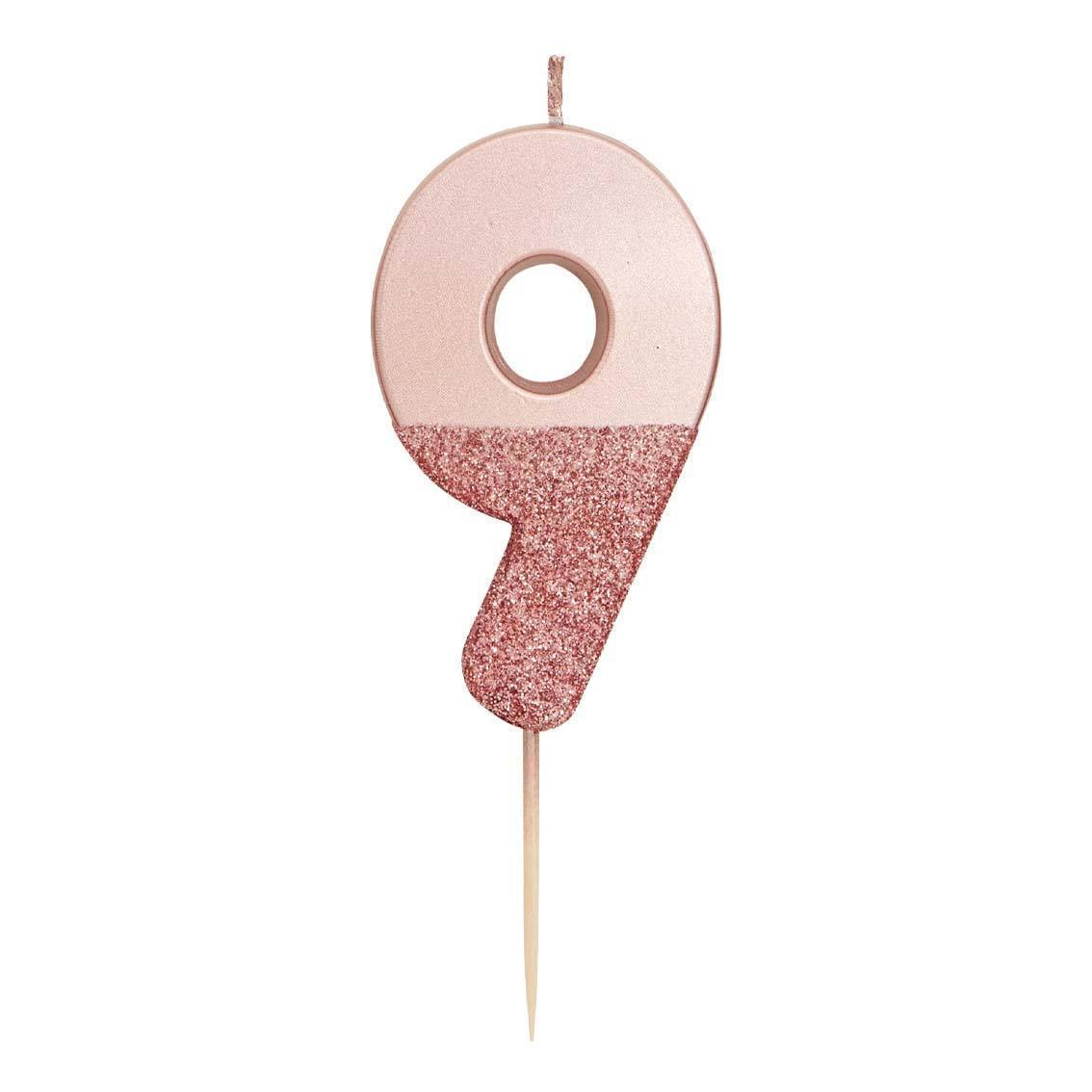Rose Gold Glitter Number Candle - Penny Black