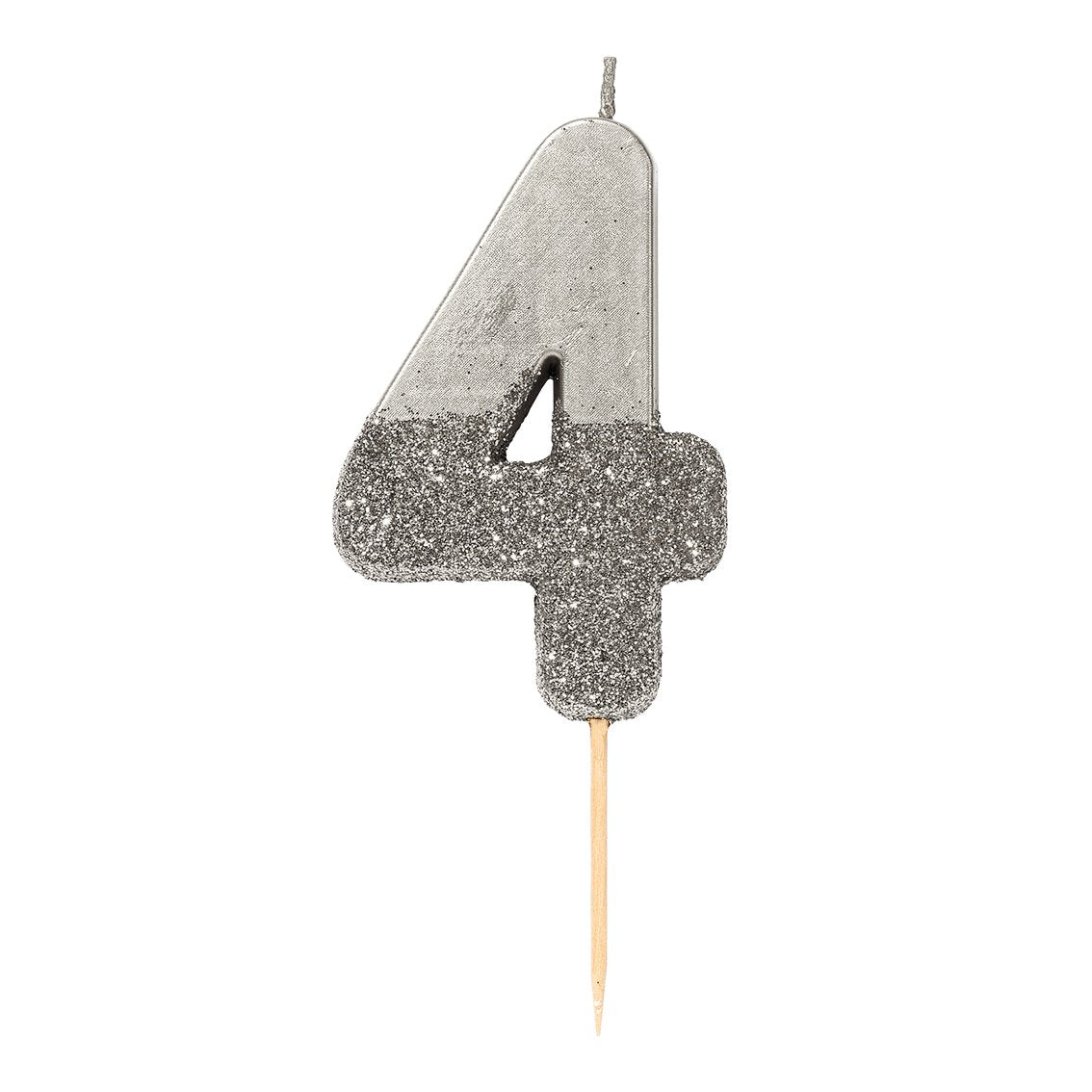 Silver Glitter Number Candle - Penny Black