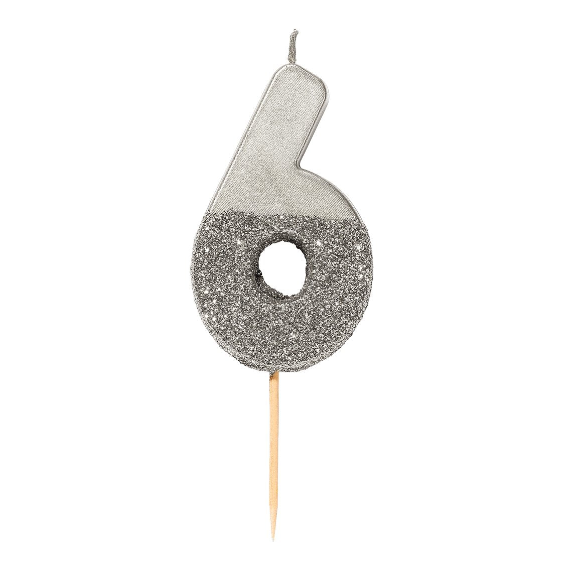 Silver Glitter Number Candle - Penny Black