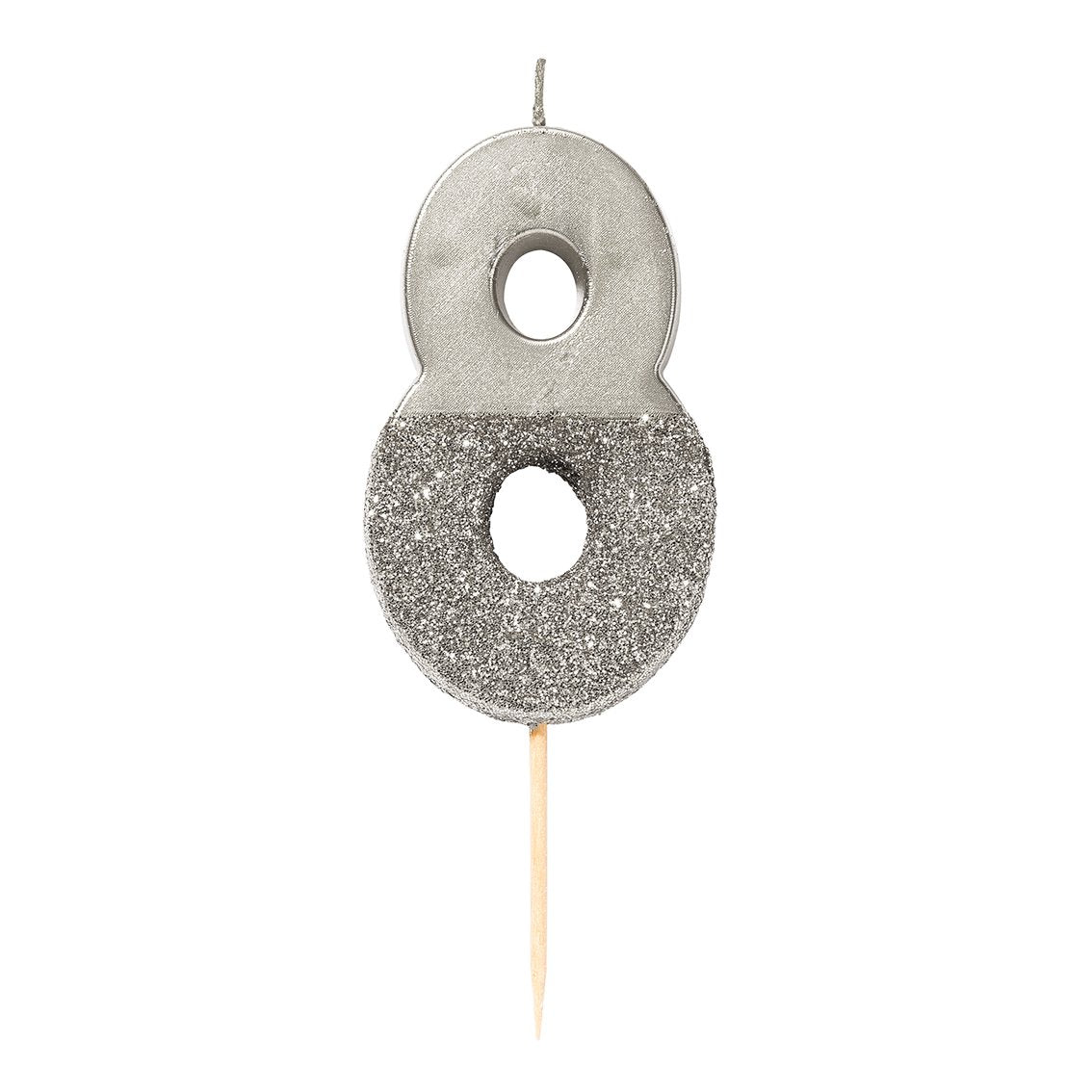 Silver Glitter Number Candle - Penny Black