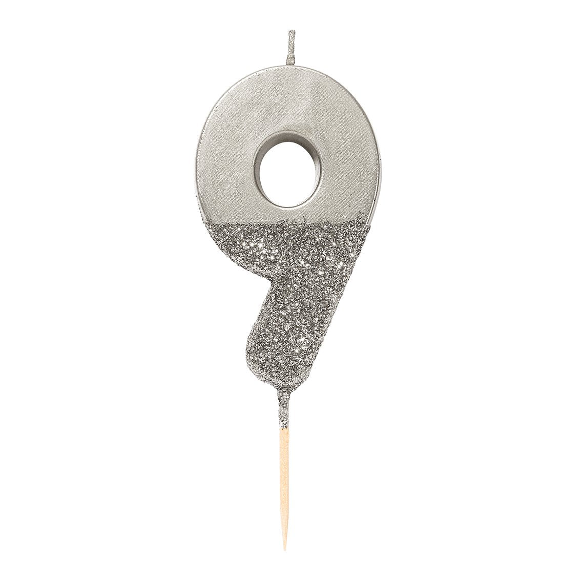 Silver Glitter Number Candle - Penny Black