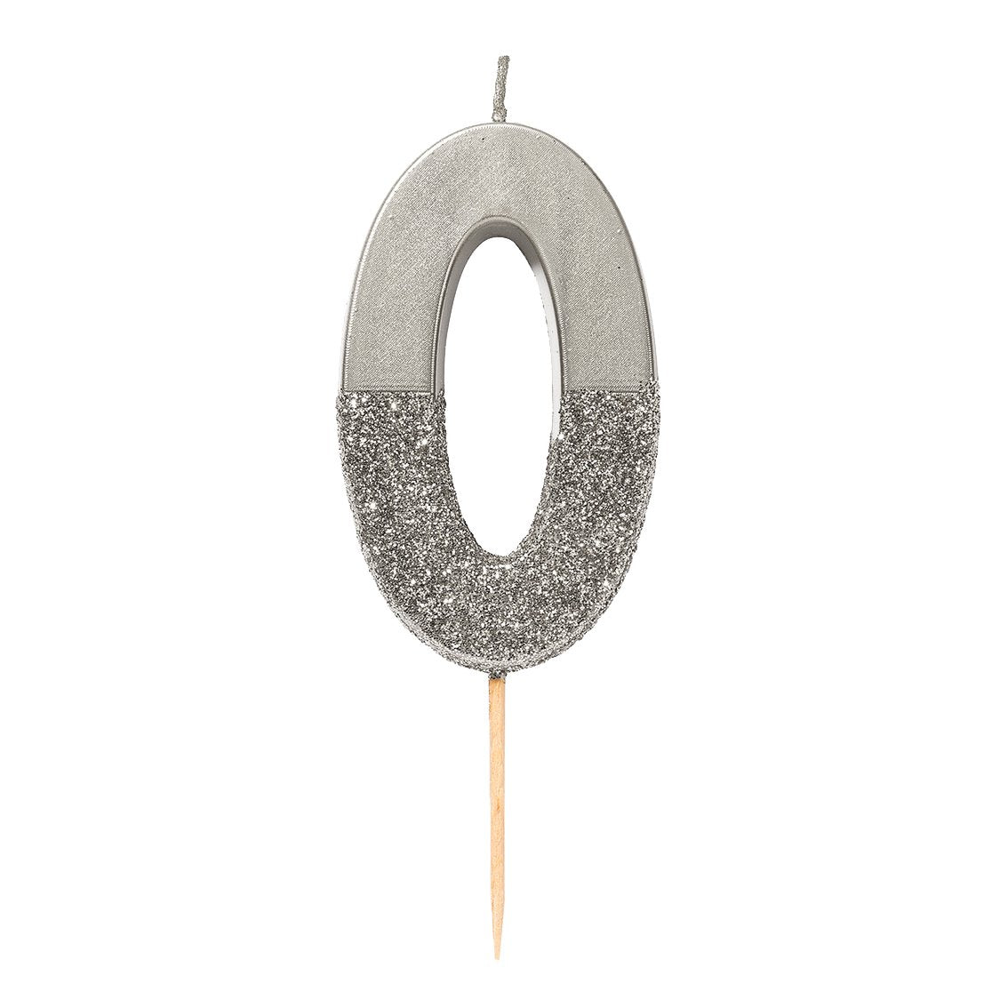 Silver Glitter Number Candle - Penny Black