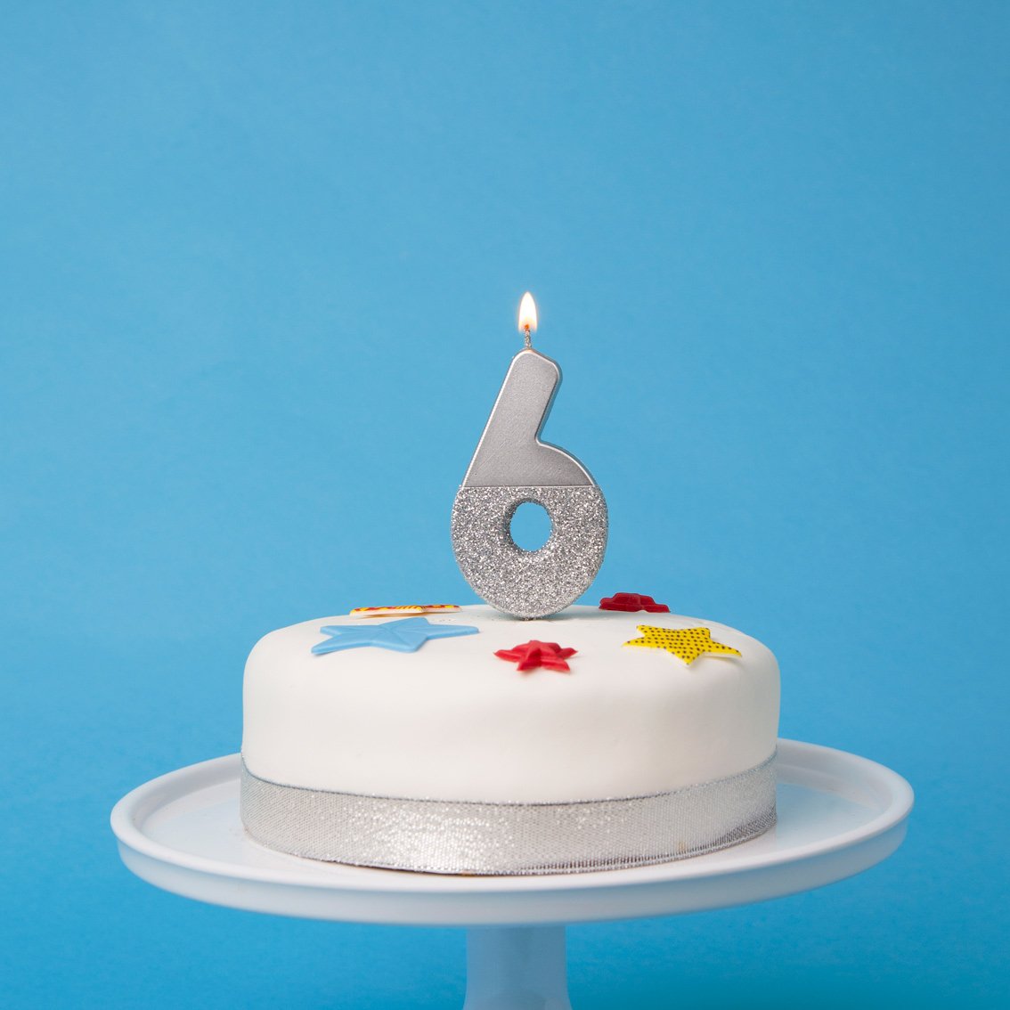 Silver Glitter Number Candle - Penny Black