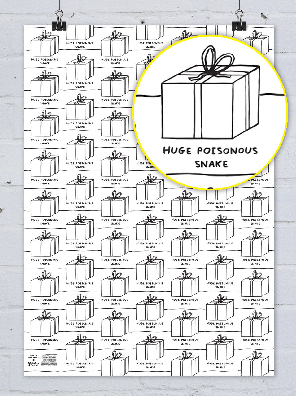Huge Poisonous Snake David Shrigley Christmas Wrapping Paper