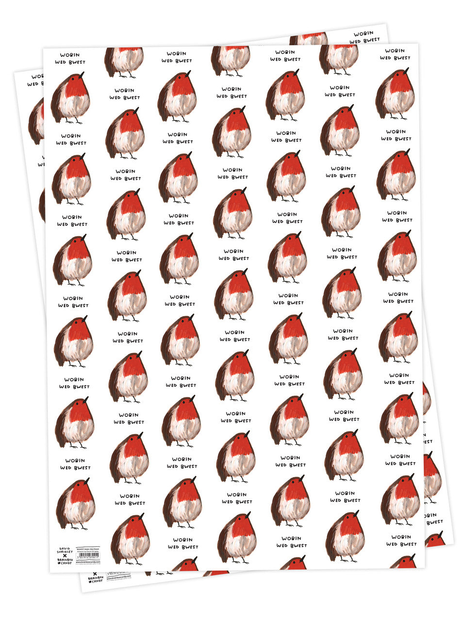 Wobin Wed Bwest David Shrigley Christmas Wrapping Paper