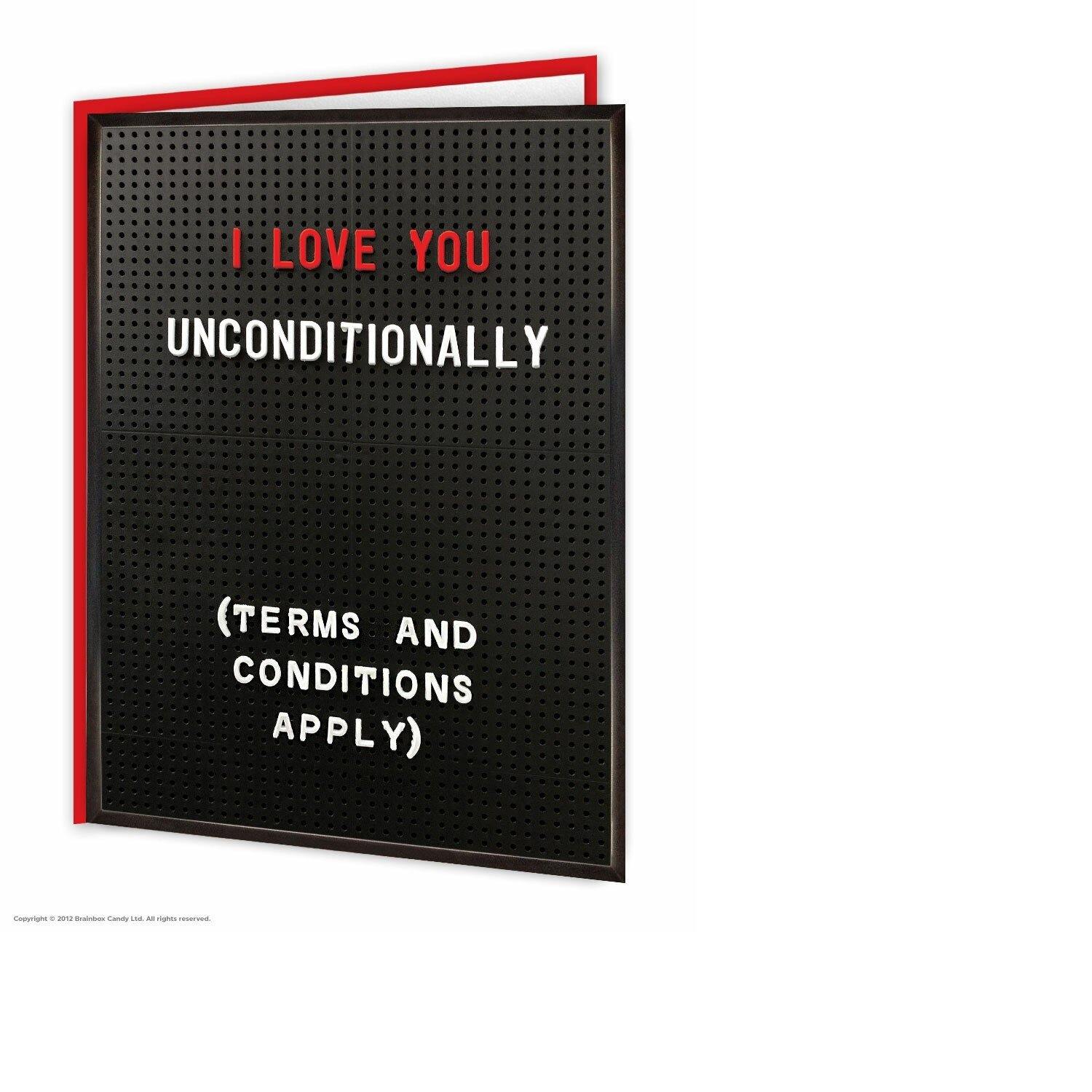 I Love You Unconditionally Valentine Card - Penny Black