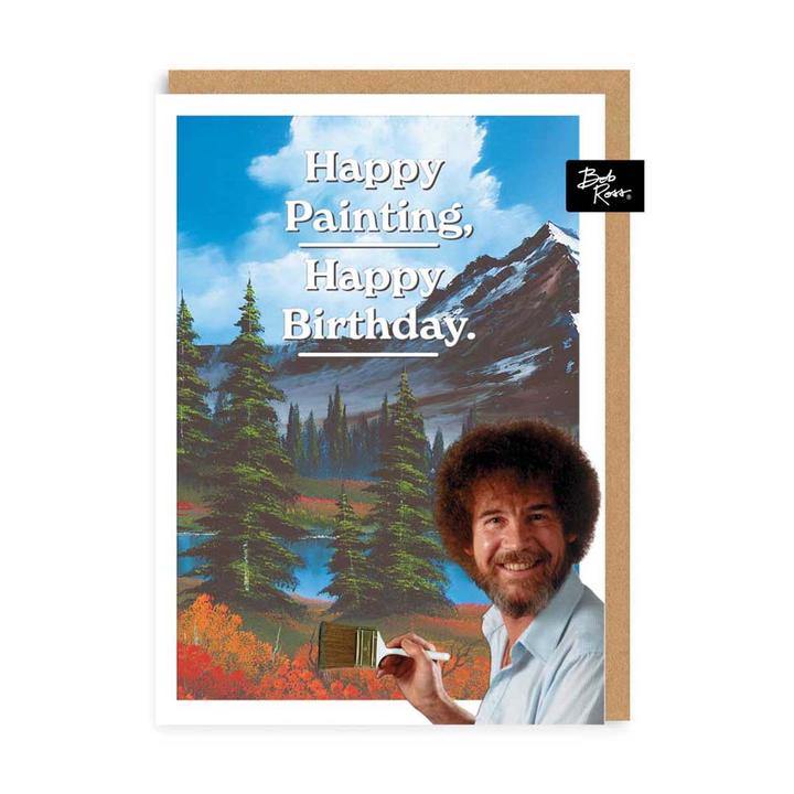 Mountain Happy Painting Bob Ross Birthday Card - Penny Black