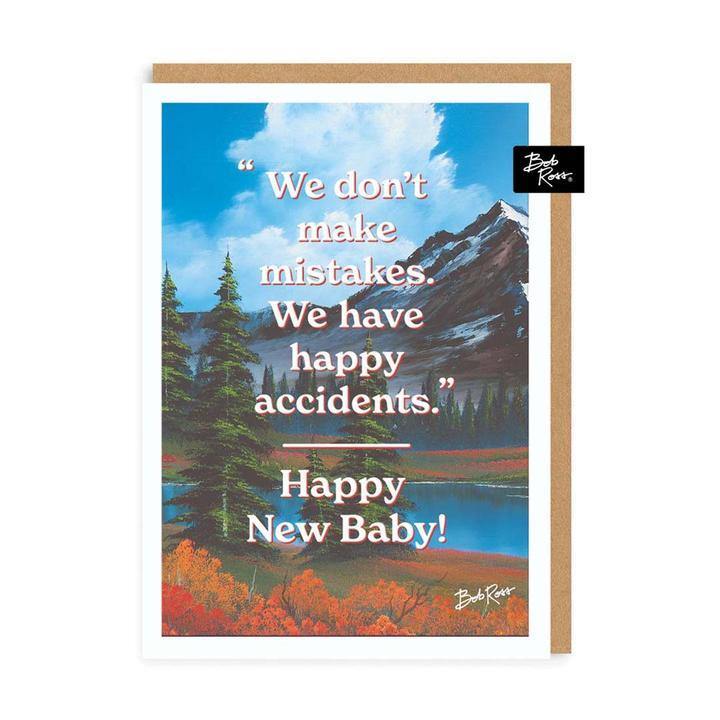 Happy Accidents Bob Ross New Baby Card - Penny Black