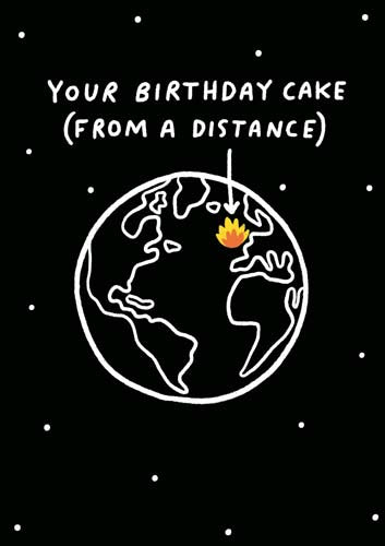 Birthday Cake From a Distance Funny Birthday Card by penny black