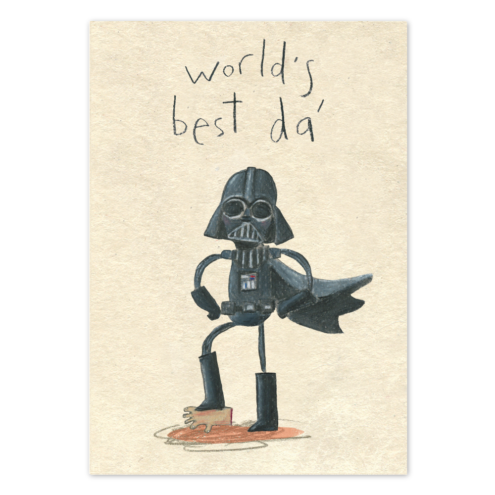 World&#39;s Best Da Darth Vader Card - Penny Black