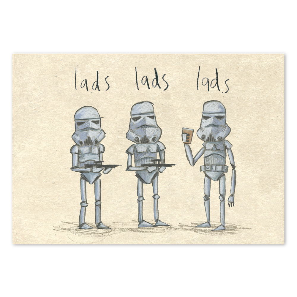 Lads Lads Lads Illustrated Card - Penny Black