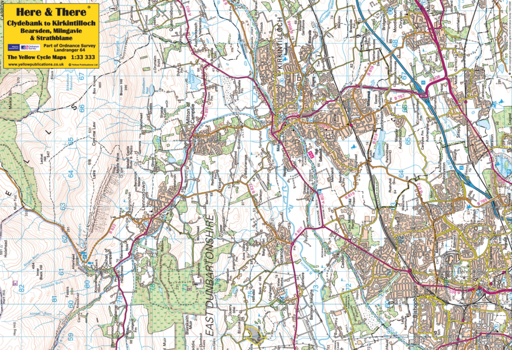 Here & There - Clydebank to Kirkintilloch, Bearsden & Milngavie Map by yellow publications