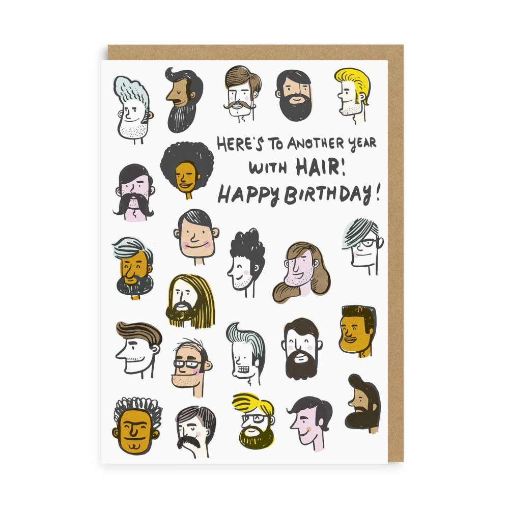 Another Year With Hair Funny Birthday Card - Penny Black