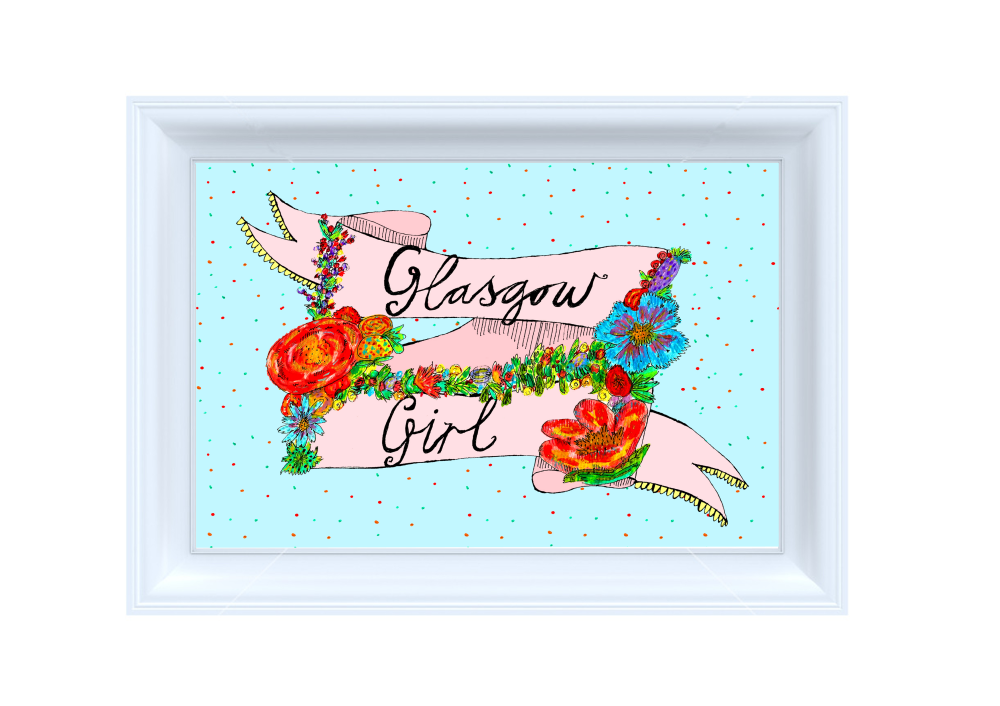 Glasgow Girl A4 Illustrated Scottish Print