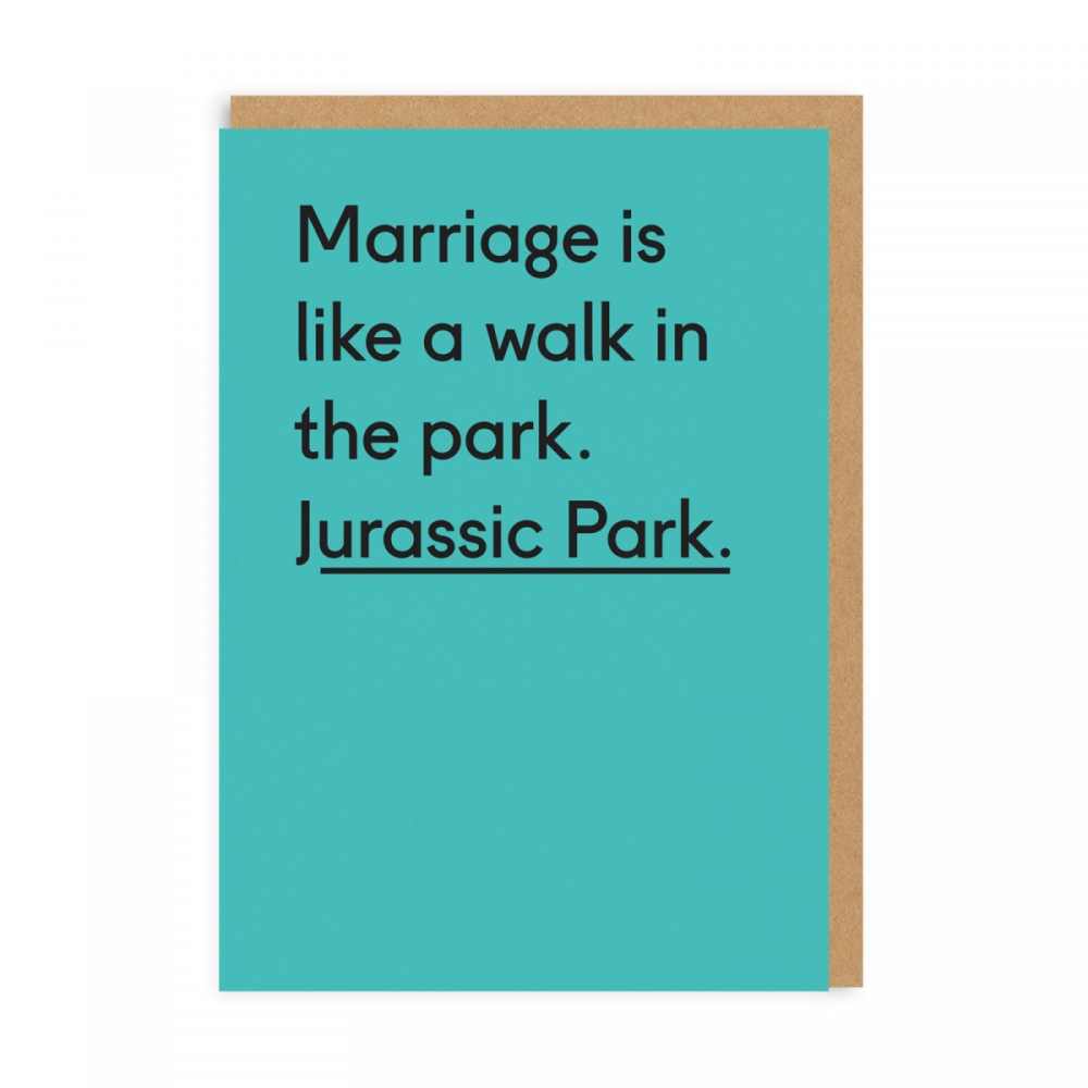 Marriage Like A Walk In Park. Jurassic Park Card - Penny Black