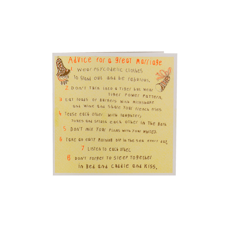 Advice for a Great Marriage Funny Card