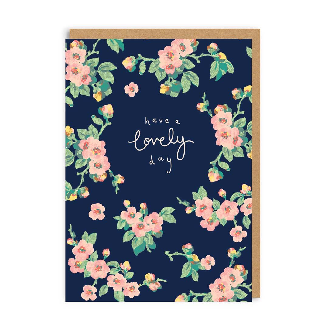 Have a Lovely Day Navy Floral Cath Kidston Birthday Card