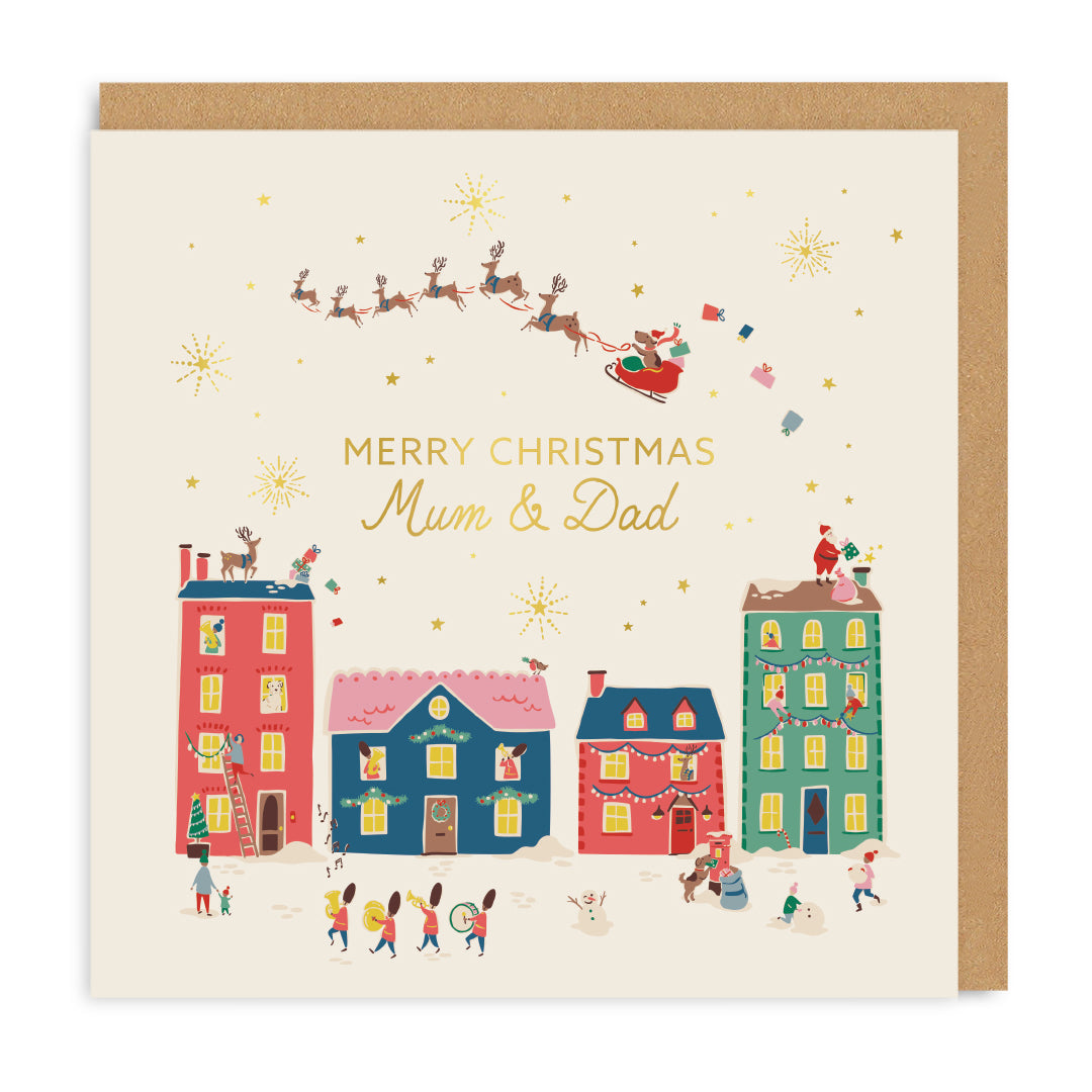 Mum and Dad Christmas Village Cath Kidston Card from Penny Black
