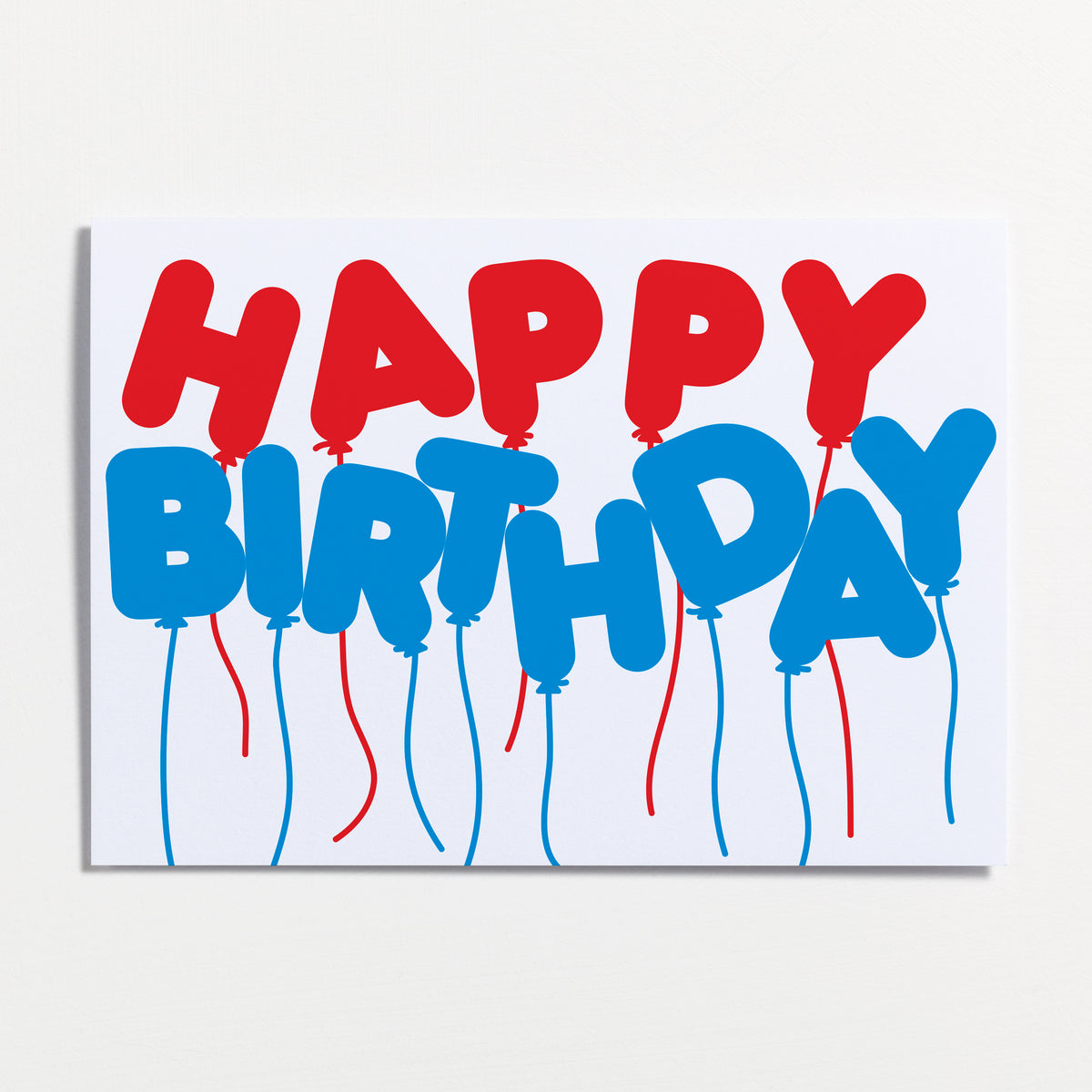 Birthday Balloons Typographic Card