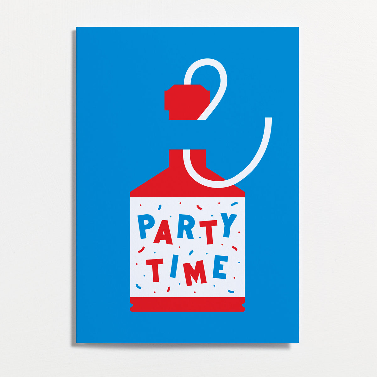 Party Time Popper Typographic Birthday Card