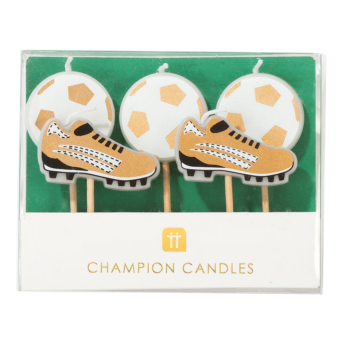 Football Champions Shaped Candles 5 Pk
