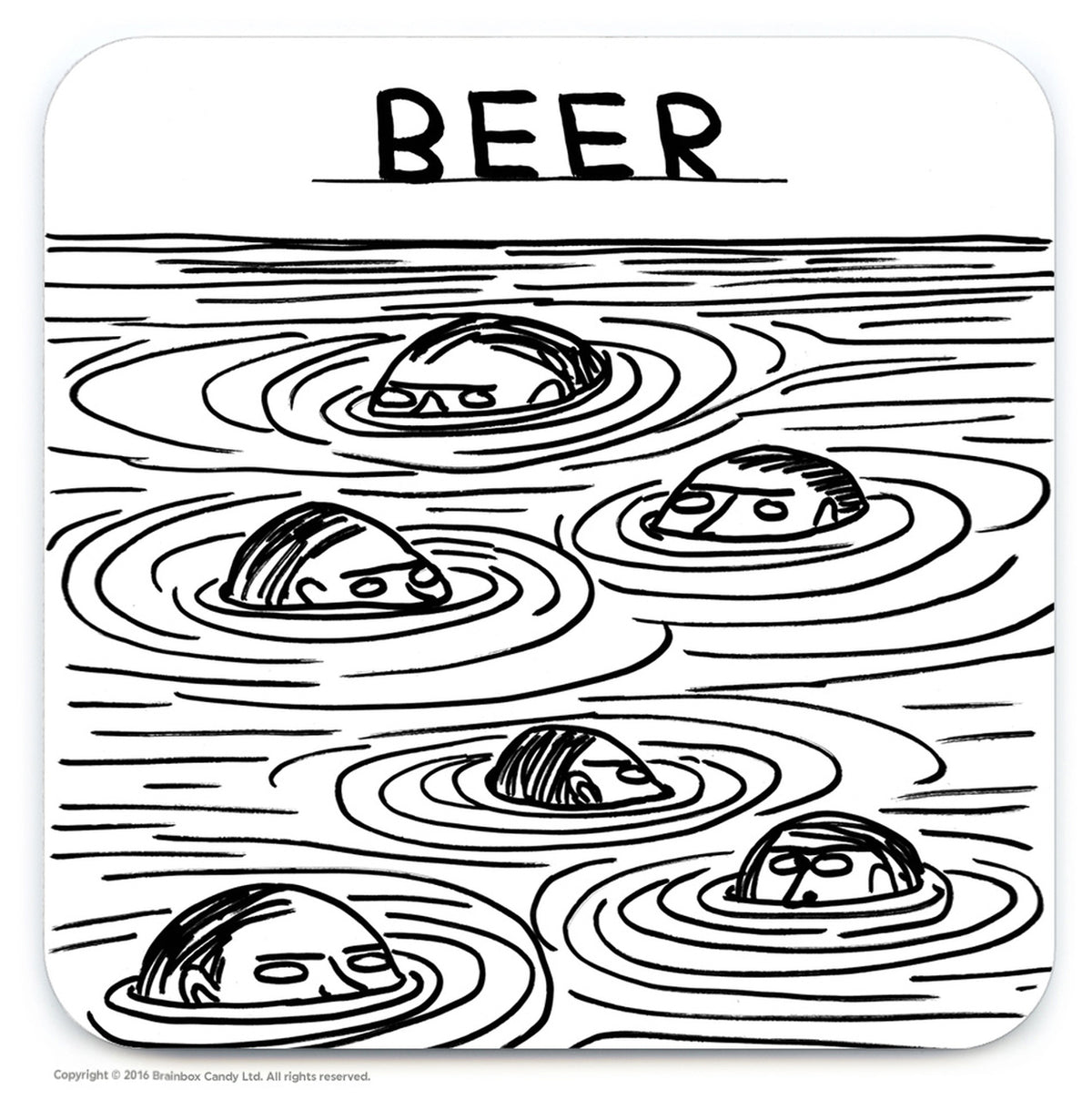 Beer Swimmers David Shrigley Coaster