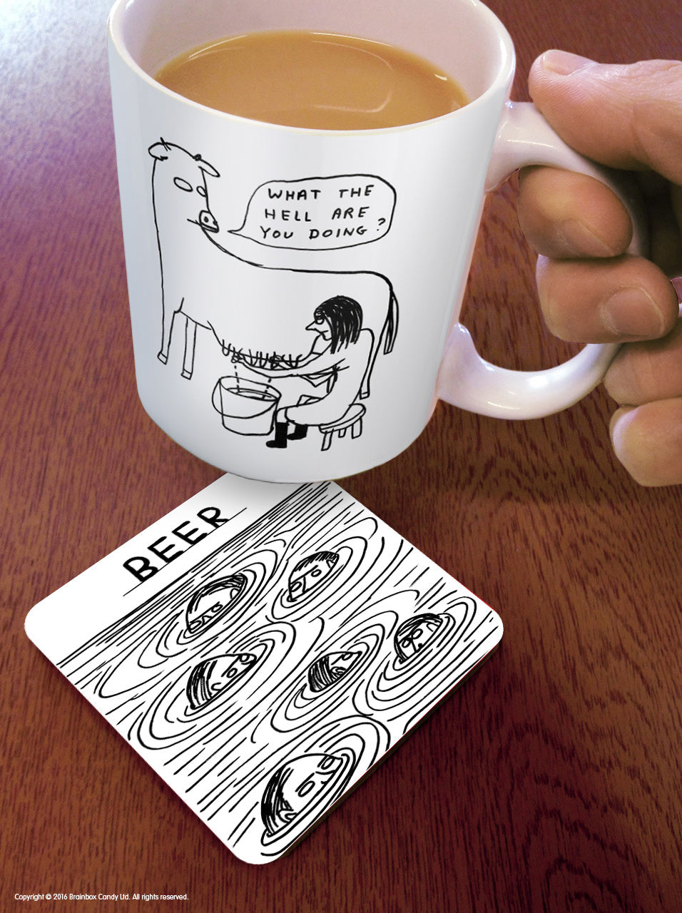 Beer Swimmers David Shrigley Coaster