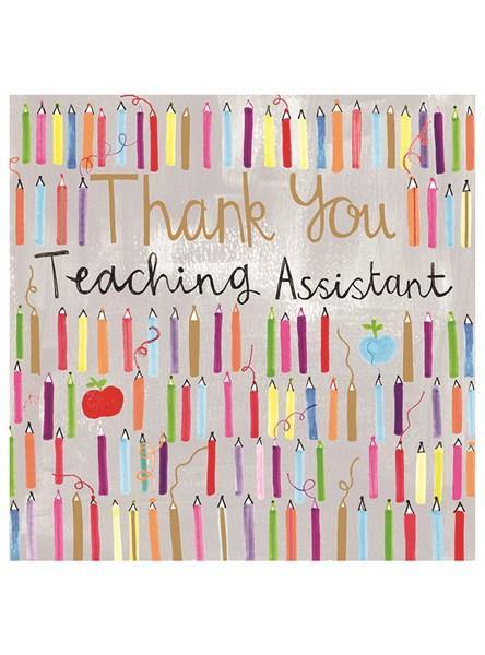 Coloured Pencils Teaching Assistant Thank You Card - Penny Black