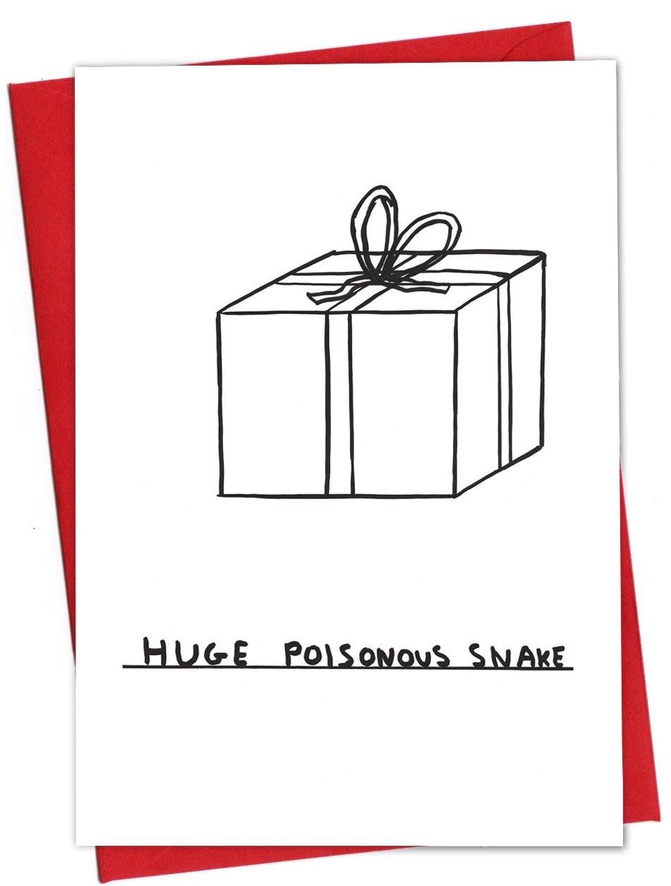 Huge Poisonous Snake David Shrigley Christmas Card - Penny Black
