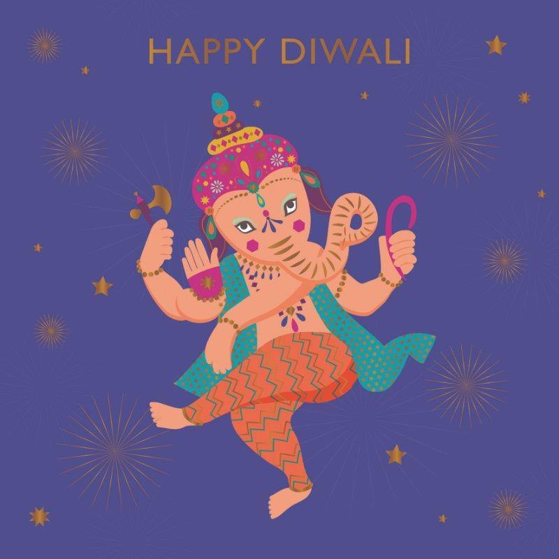 Happy Diwali Ganesha Card - Penny Black