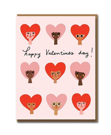 Heart Babes Carolyn Suzuki Letterpress Valentine Card - Penny Black