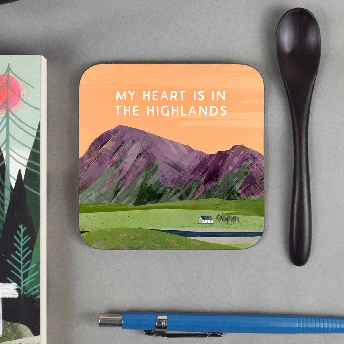My Heart is in The Highlands Glencoe Scottish Coaster