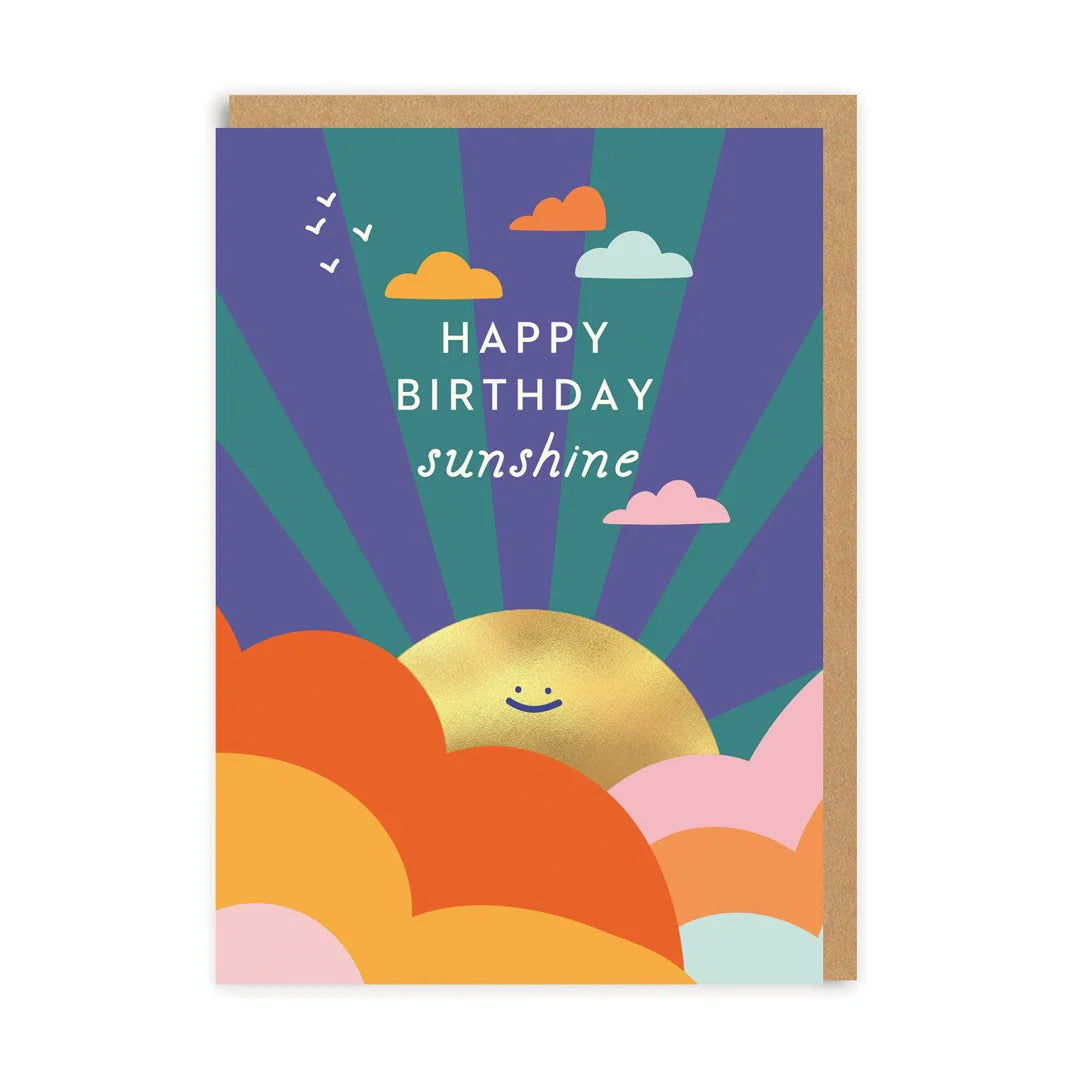 Happy Birthday Sunshine Retro Card