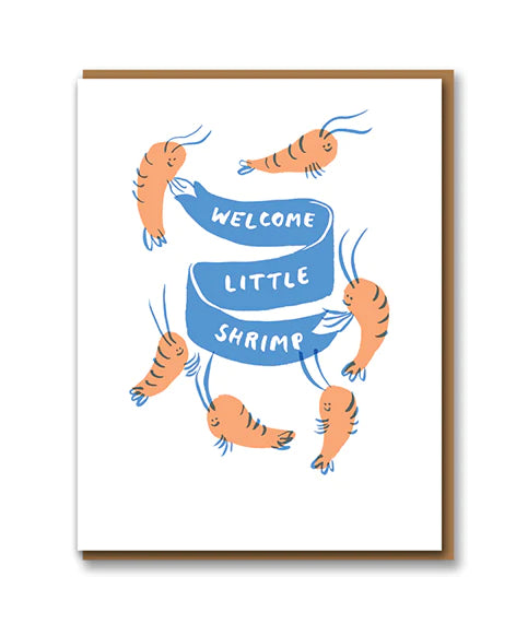 Welcome Little Shrimp Letterpress New Baby Card