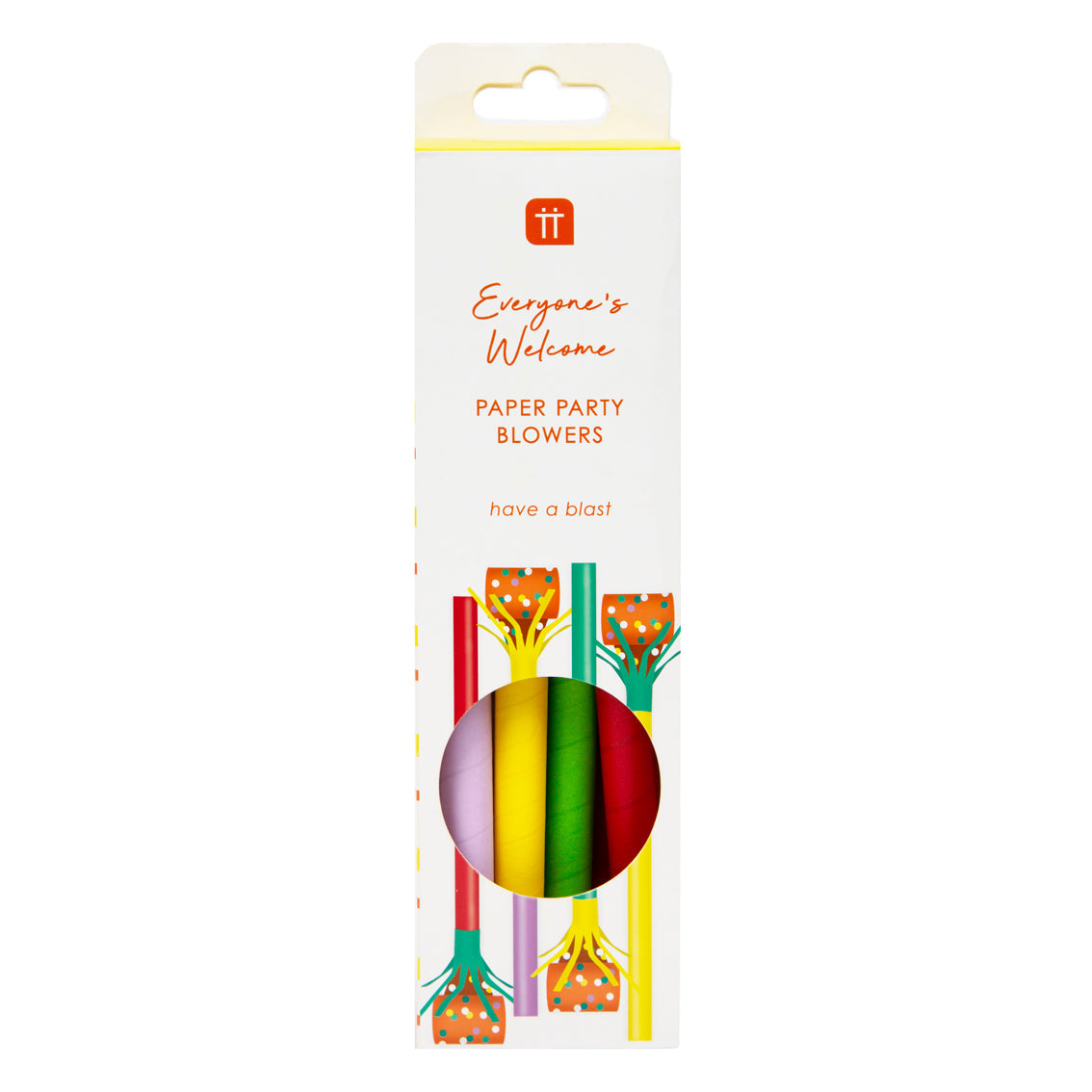 Multi-colour Paper Party Blowers 8pk