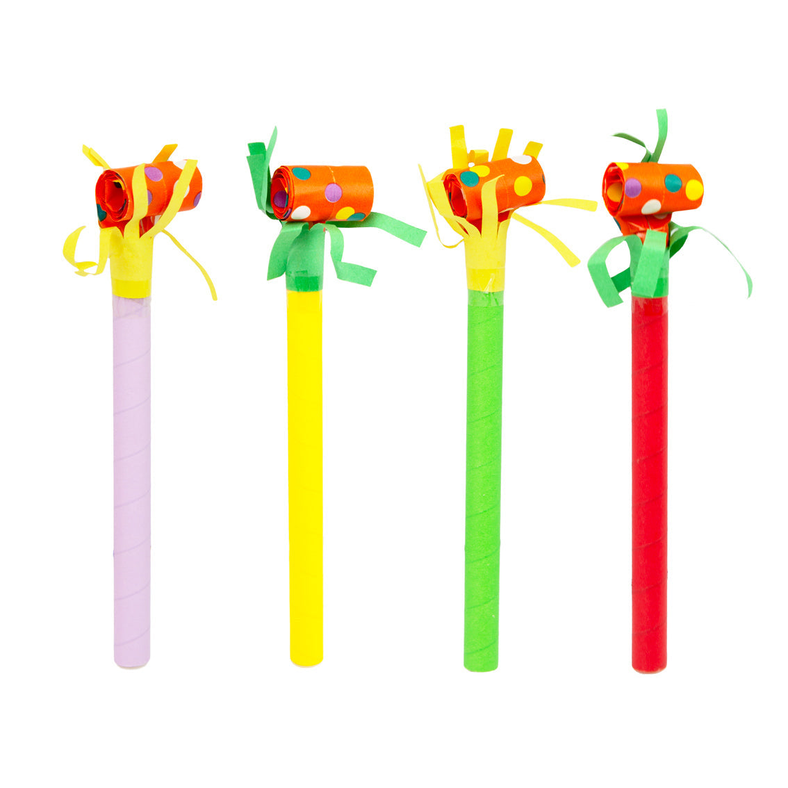Multi-colour Paper Party Blowers 8pk