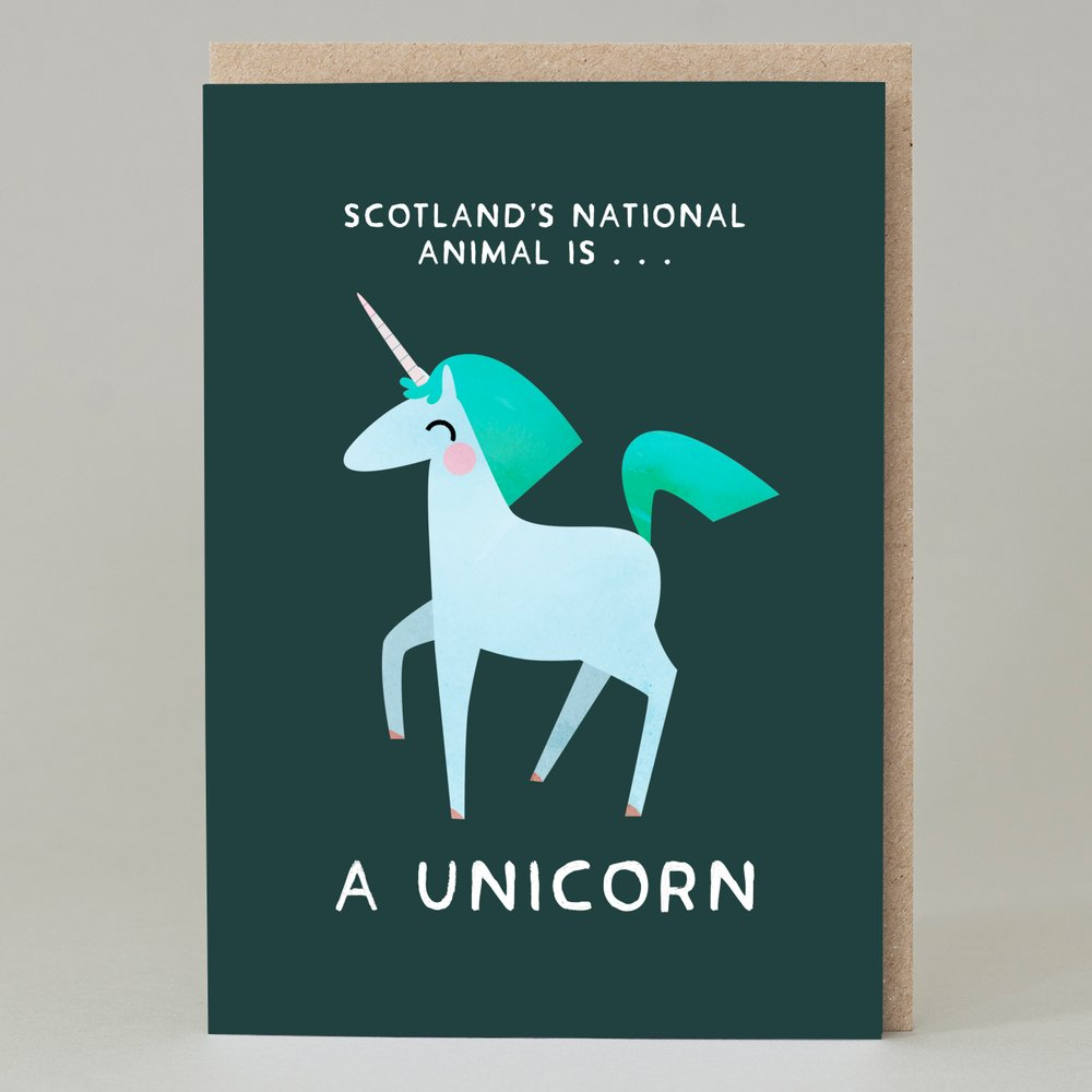 ScotlanNational Animal Unicorn Greeting Card