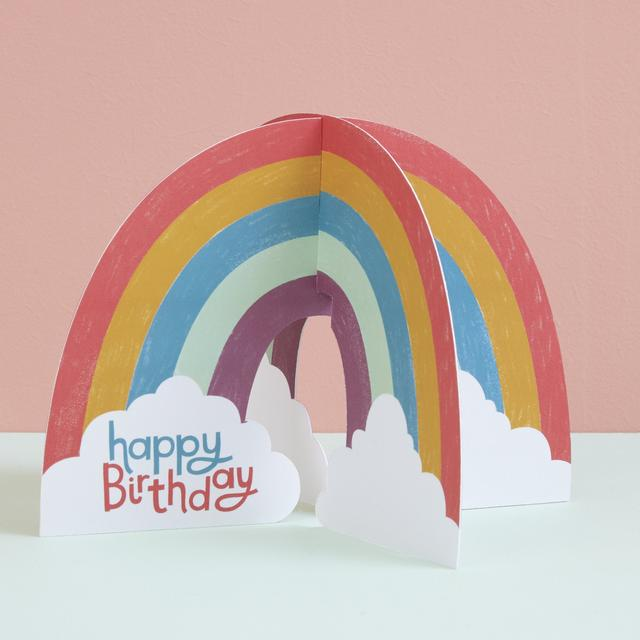 3D Rainbow Raspberry Blossom Birthday Card - Penny Black