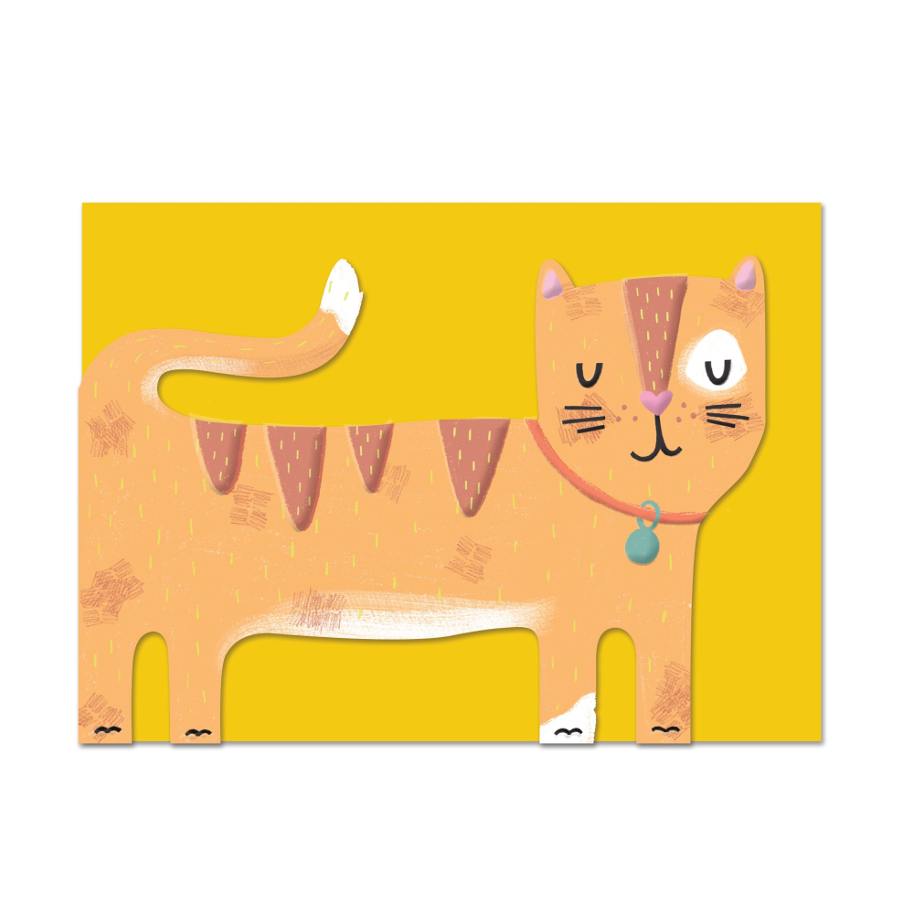 Ginger Cat Cut Out Card - Penny Black