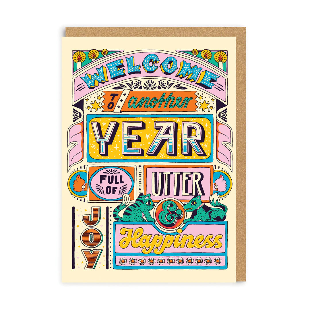 Another Year Full of Joy Typographic Card