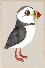 Puffin Wooden Postcard Greeting Card