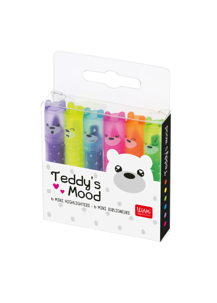 Teddys Mood Mini Highlighter Pens 6 Pk By Penny Black