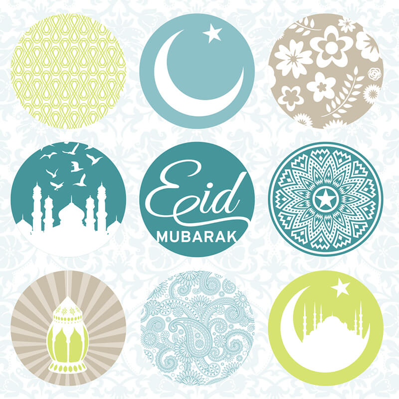 Eid Mubarak Circles Greeting Card