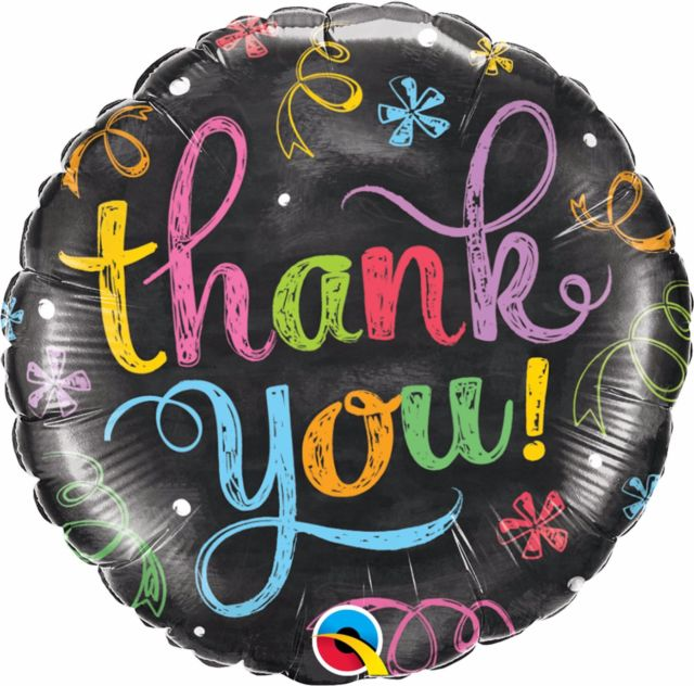 Thank You Chalkboard 18" Foil Balloon - Penny Black